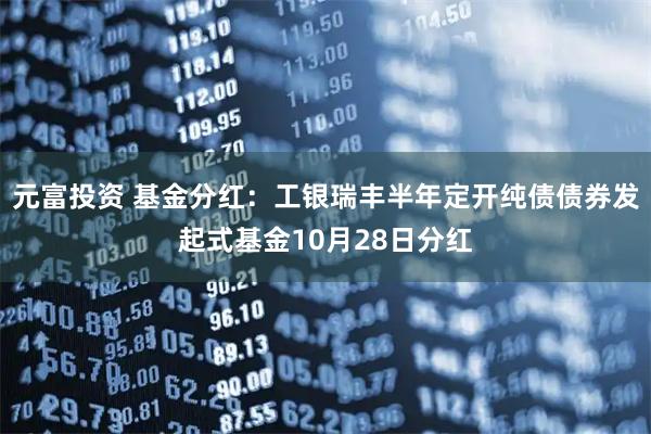 元富投资 基金分红：工银瑞丰半年定开纯债债券发起式基金10月28日分红